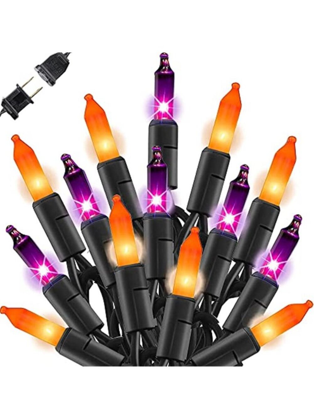 Purple and Orange Halloween Mini Lights, 20FT 100 Count